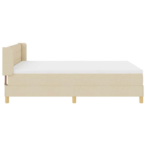 Boxspringbett mit Matratze Creme 140 x 190 cm Stoff