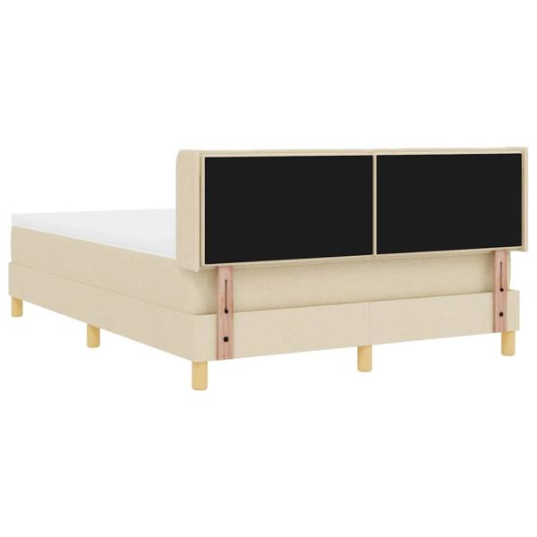 Boxspringbett mit Matratze Creme 140 x 190 cm Stoff