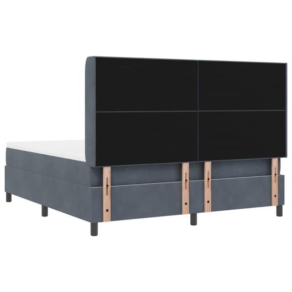 Boxspringbett mit Matratze Dunkelgrau 180 x 200 cm Samt