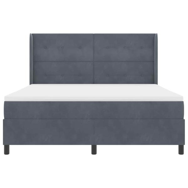 Boxspringbett mit Matratze Dunkelgrau 180 x 200 cm Samt