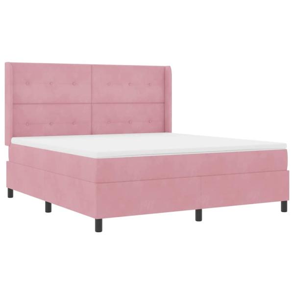 Boxspringbett mit Matratze mit Kopfteil Rosa 180 x 200 cm Samt