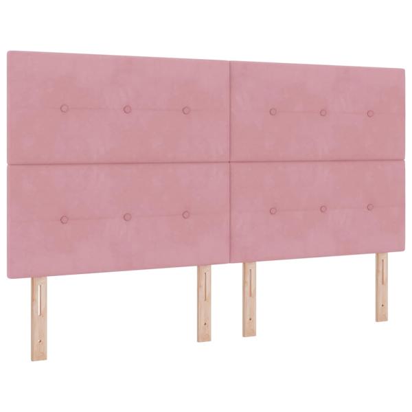 Boxspringbett mit Matratze mit Kopfteil Rosa 180 x 200 cm Samt