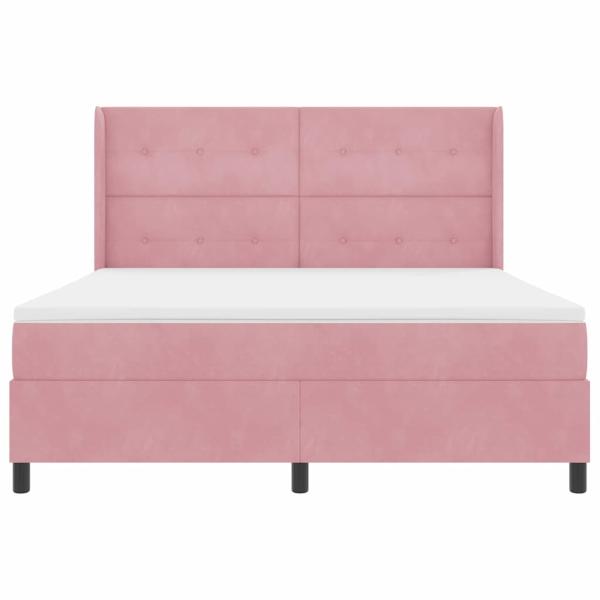 Boxspringbett mit Matratze mit Kopfteil Rosa 180 x 200 cm Samt
