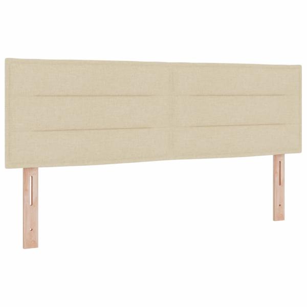 LED Boxspringbett mit Matratze mit LED Creme 140 x 190 cm Stoff
