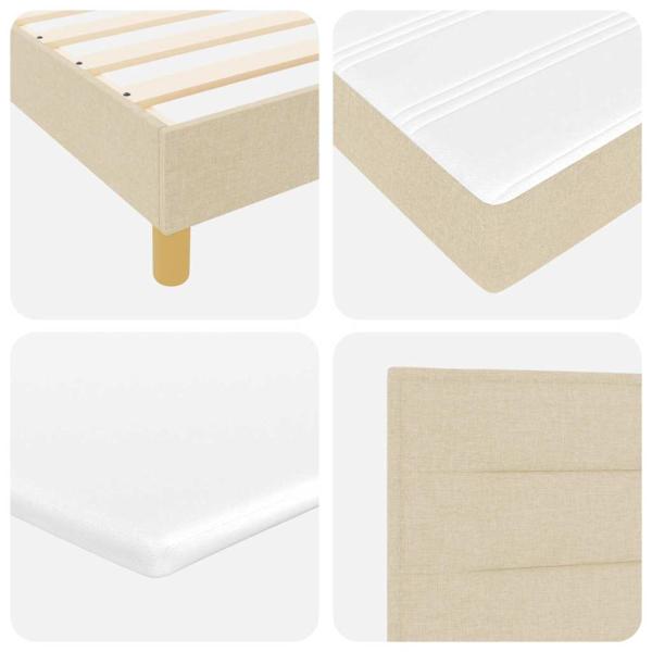 LED Boxspringbett mit Matratze mit LED Creme 140 x 190 cm Stoff