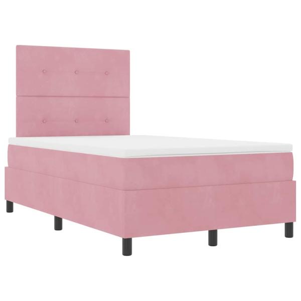 LED Boxspringbett mit Matratze Rosa 120 x 190 cm Stoff