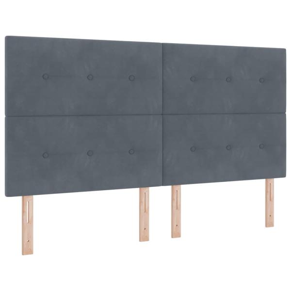 LED Boxspringbett mit Matratze Dunkelgrau 180 x 200 cm Stoff