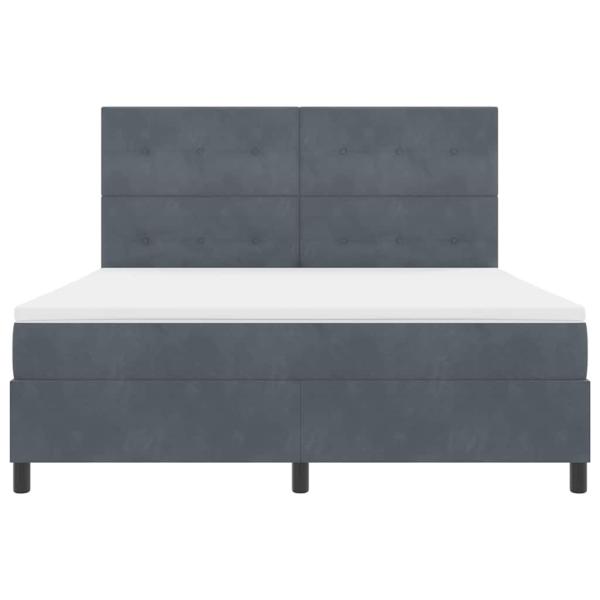 LED Boxspringbett mit Matratze Dunkelgrau 180 x 200 cm Stoff