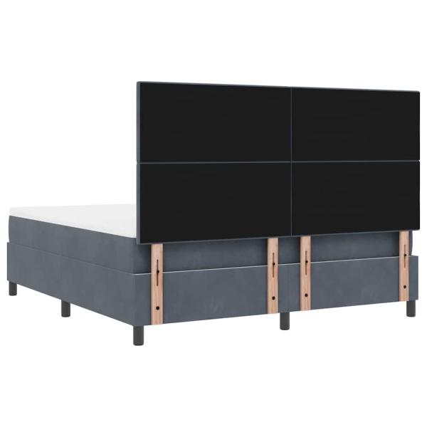LED Boxspringbett mit Matratze Dunkelgrau 180 x 200 cm Stoff