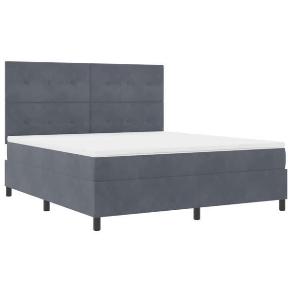 LED Boxspringbett mit Matratze Dunkelgrau 180 x 200 cm Stoff