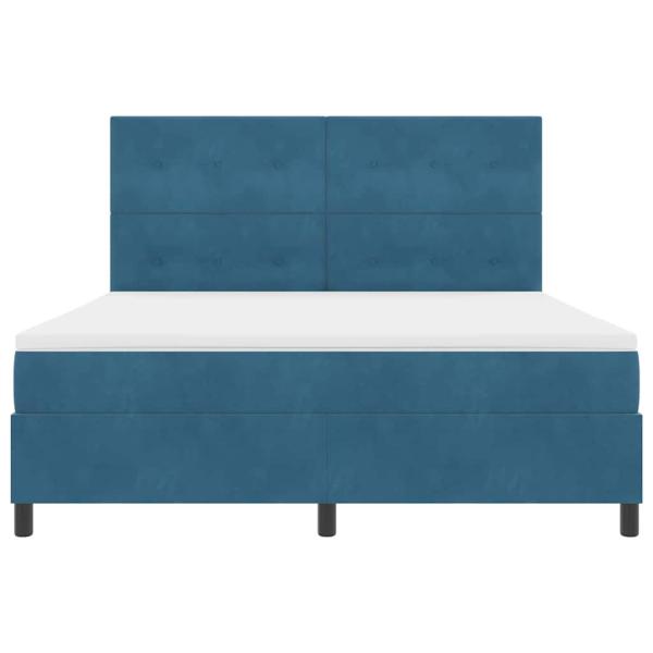 LED Boxspringbett mit Matratze Dunkelblau 180 x 200 cm Stoff