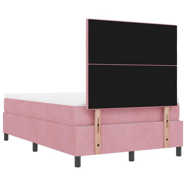 Boxspringbett mit Matratze mit Kopfteil Rosa 120 x 190 cm Samt