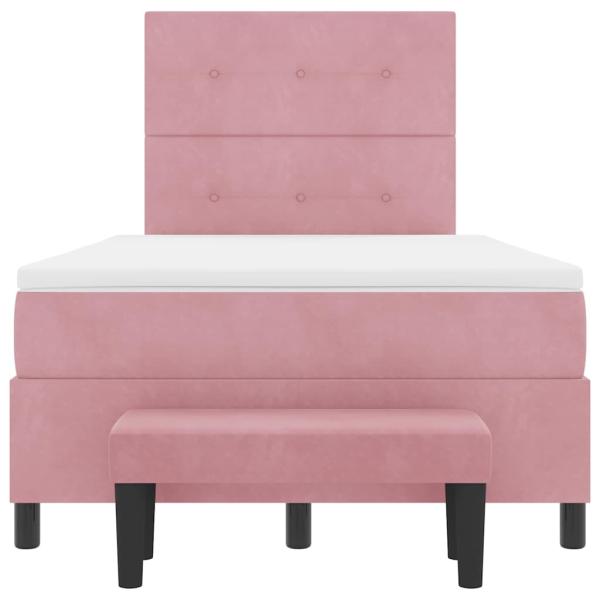 Boxspringbett mit Matratze mit Kopfteil Rosa 120 x 190 cm Samt