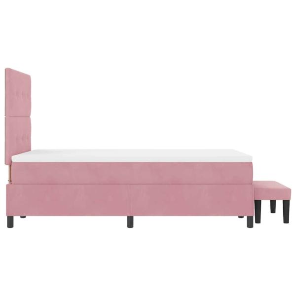 Boxspringbett mit Matratze mit Kopfteil Rosa 120 x 190 cm Samt