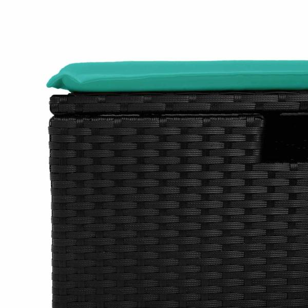 8-tlg. Garten-Sofagarnitur mit Kissen Schwarz Poly Rattan