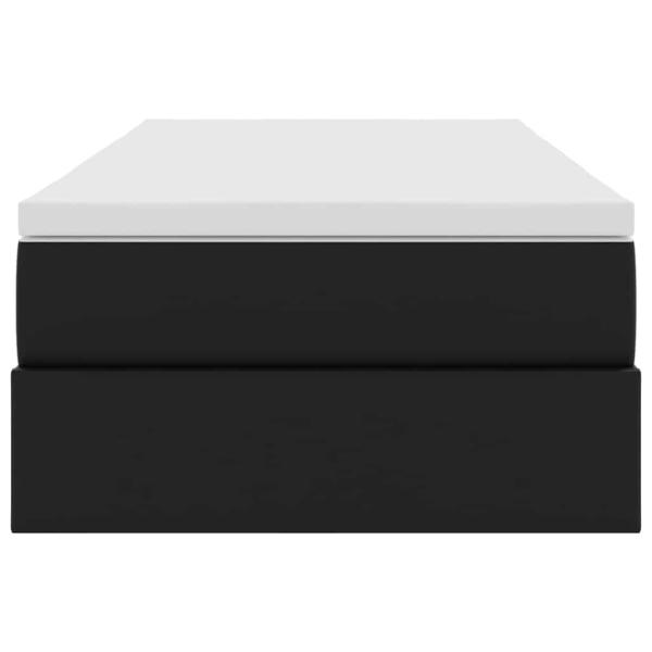 Aufbewahrungsbett mit Matratze Schwarz 90 x 190 cm Kunstleder