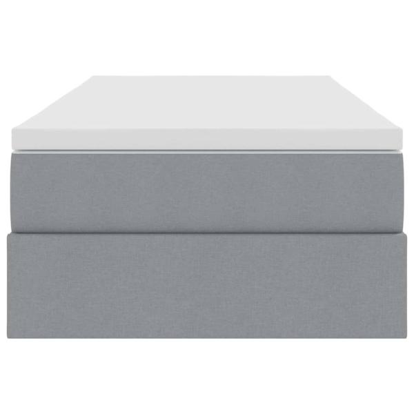 Aufbewahrungsbett mit Matratze Hellgrau 90 x 200 cm Polyester