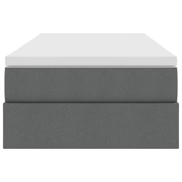 Aufbewahrungsbett mit Matratze Dunkelgrau 90 x 200 cm Polyester