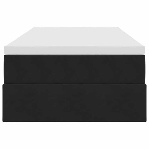 Aufbewahrungsbett mit Matratze Schwarz 90 x 200 cm Samt