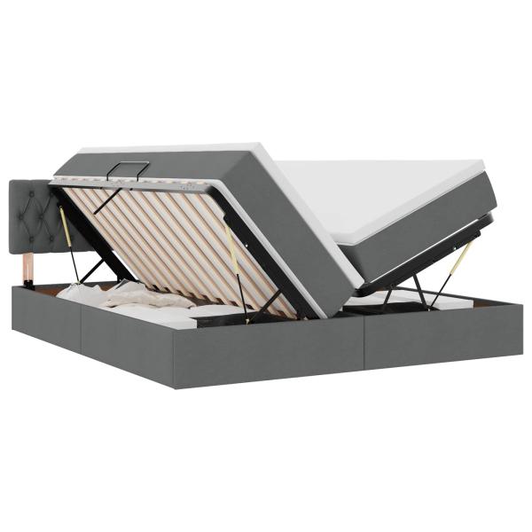 Aufbewahrungsbett Dunkelgrau 180 x 200 cm Kunstleder