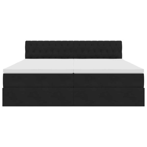 Aufbewahrungsbett mit Matratze mit Kopfteil Schwarz 90 x 200 cm