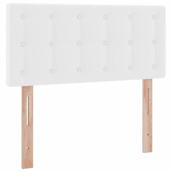 Bett mit Stauraum und LED Reinweiß 90 x 200 cm Kunstleder