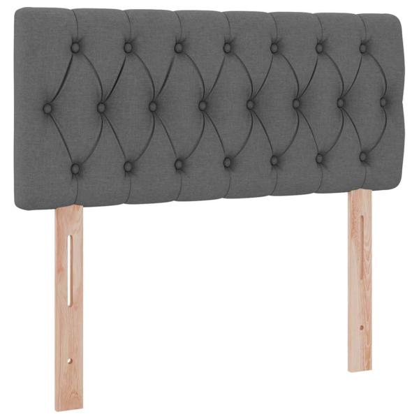 Bett mit Stauraum und LED mit LED Dunkelgrau 90 x 200 cm Stoff