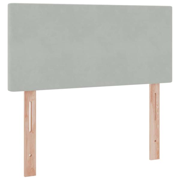 Bett mit Stauraum und LED mit LED Hellgrau 90 x 200 cm Samt