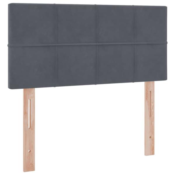 ARDEBO.de - Bett mit Stauraum und LED mit LED Dunkelgrau 90 x 200 cm Samt
