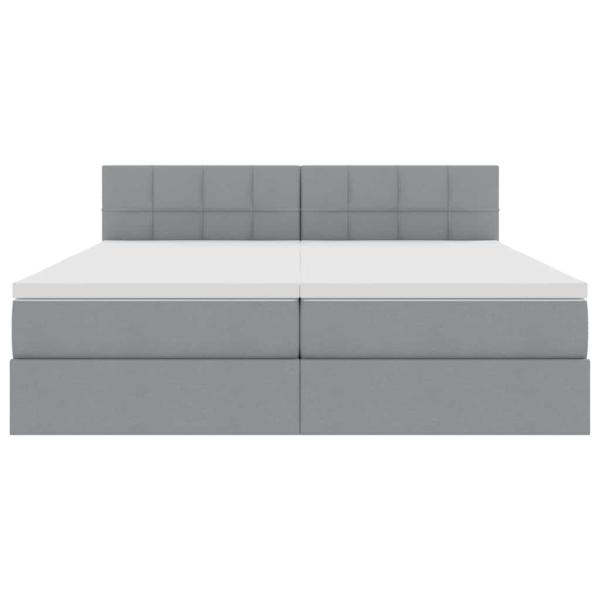 Bett mit LED-Lichtleisten Hellgrau 180 x 200 cm Stoff