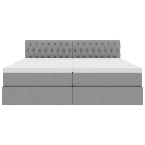 Bett mit LED-Lichtleisten Hellgrau 180 x 200 cm Stoff