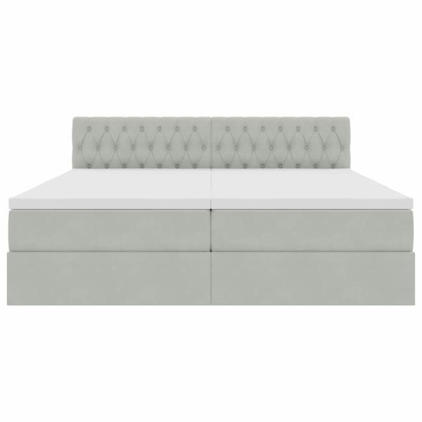 Bett mit LED-Lichtleisten Hellgrau 180 x 200 cm Samt