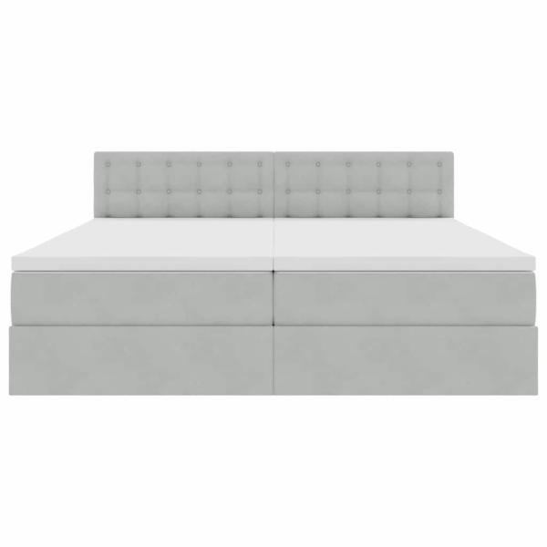 Bett mit LED-Lichtleisten Hellgrau 180 x 200 cm Samt