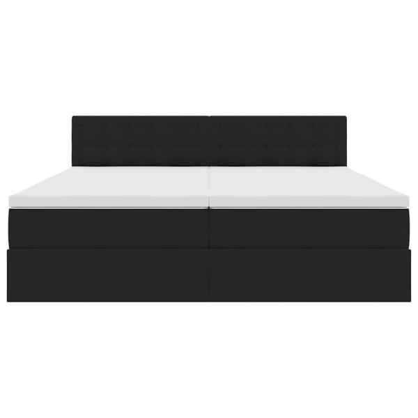 Bett mit LED-Lichtleisten Schwarz 180 x 200 cm Samt