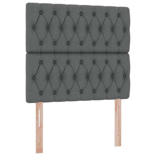 Aufbewahrungsbett mit Matratze Dunkelgrau 90 x 200 cm Polyester