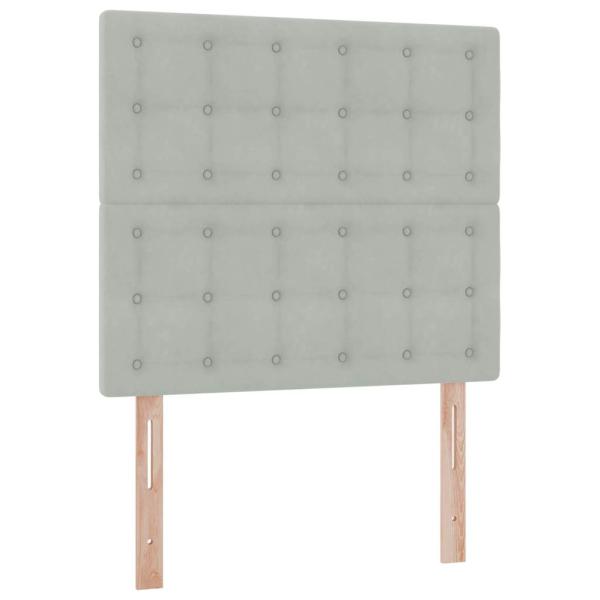 Aufbewahrungsbett mit Matratze Hellgrau 90 x 200 cm Samt