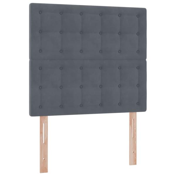 Aufbewahrungsbett mit Matratze Dunkelgrau 90 x 200 cm Samt