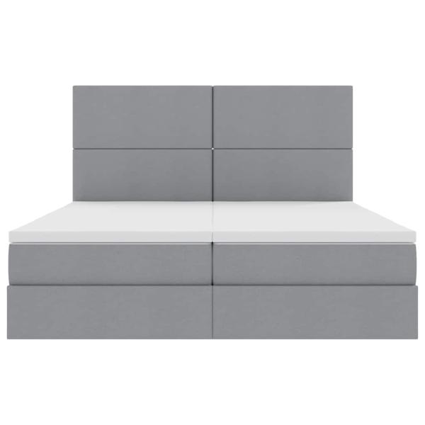 Aufbewahrungsbett mit Matratze Hellgrau 180 x 200 cm Kunstleder