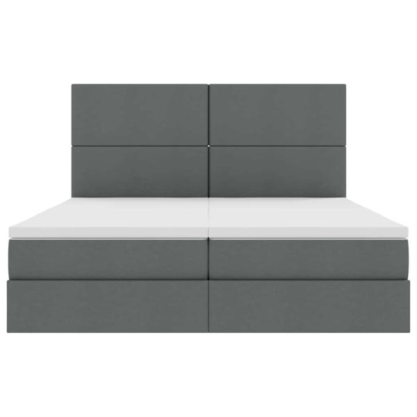 Aufbewahrungsbett Dunkelgrau 180 x 200 cm Kunstleder