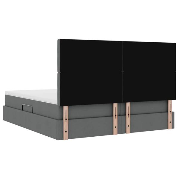Aufbewahrungsbett Dunkelgrau 180 x 200 cm Kunstleder