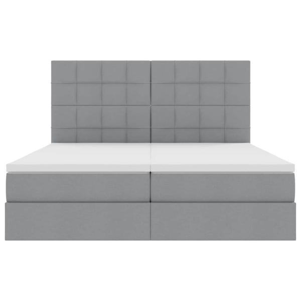 Bett mit LED-Lichtleisten Hellgrau 180 x 200 cm Stoff