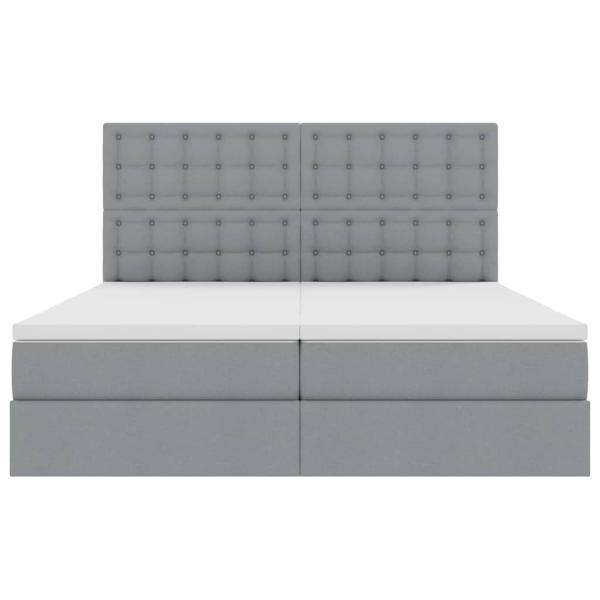 Bett mit LED-Lichtleisten Hellgrau 180 x 200 cm Stoff