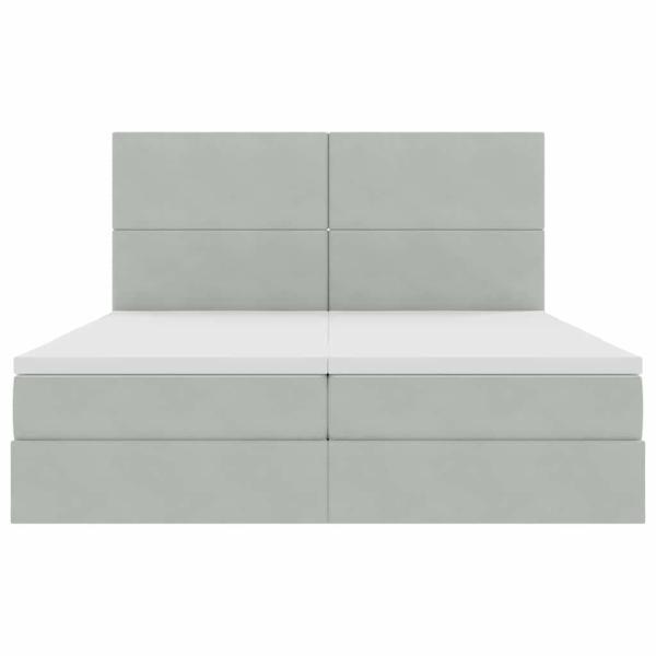 Bett mit LED-Lichtleisten Hellgrau 180 x 200 cm Samt