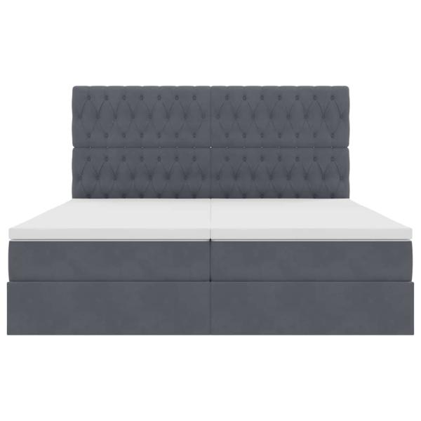 Bett mit LED-Lichtleisten Dunkelgrau 180 x 200 cm Samt