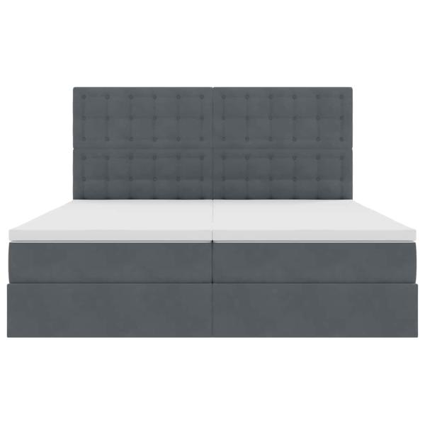 Bett mit LED-Lichtleisten Dunkelgrau 180 x 200 cm Samt