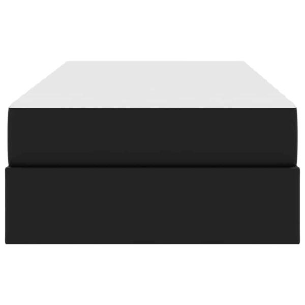 Aufbewahrungsbett mit Matratze mit Matratze 2 pcs Schwarz Leder