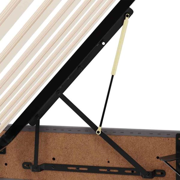 Aufbewahrungsbett mit Matratze mit Matratze 2 pcs Grau Leder