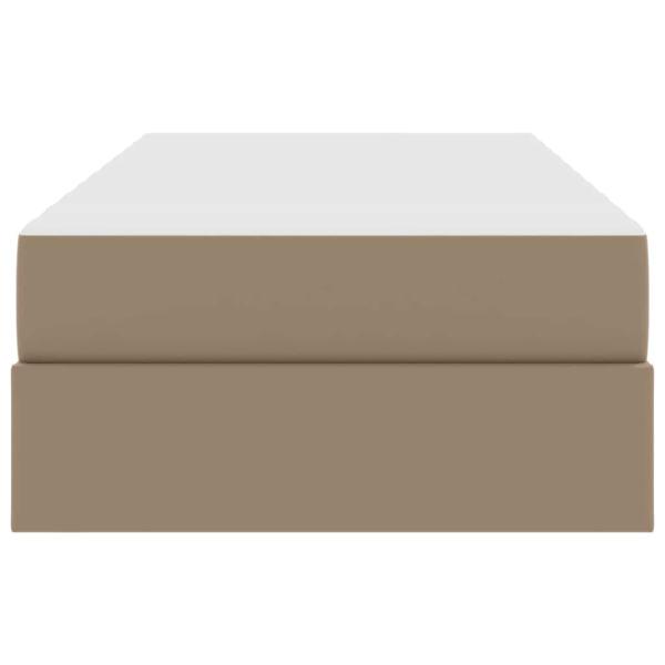 Aufbewahrungsbett mit Matratze 2 pcs Cappuccino Leder