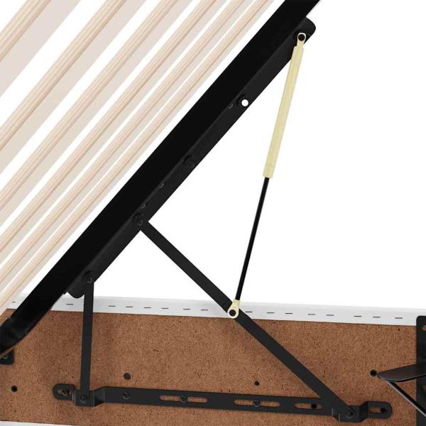 Aufbewahrungsbett mit Matratze mit Matratze 2 pcs Weiß Leder