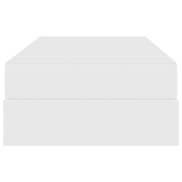 Aufbewahrungsbett mit Matratze mit Matratze 2 pcs Weiß Leder